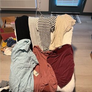 Assorted Clothing Bundle - Stripes, Solids, and Neutrals